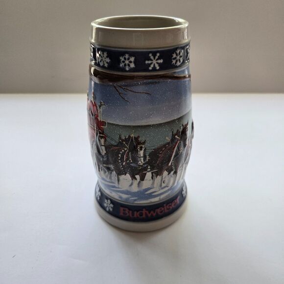 Budweiser Clydesdale Beer Stein Collectible Mugs Holiday Horses Bar Drinkware - Picture 5 of 13
